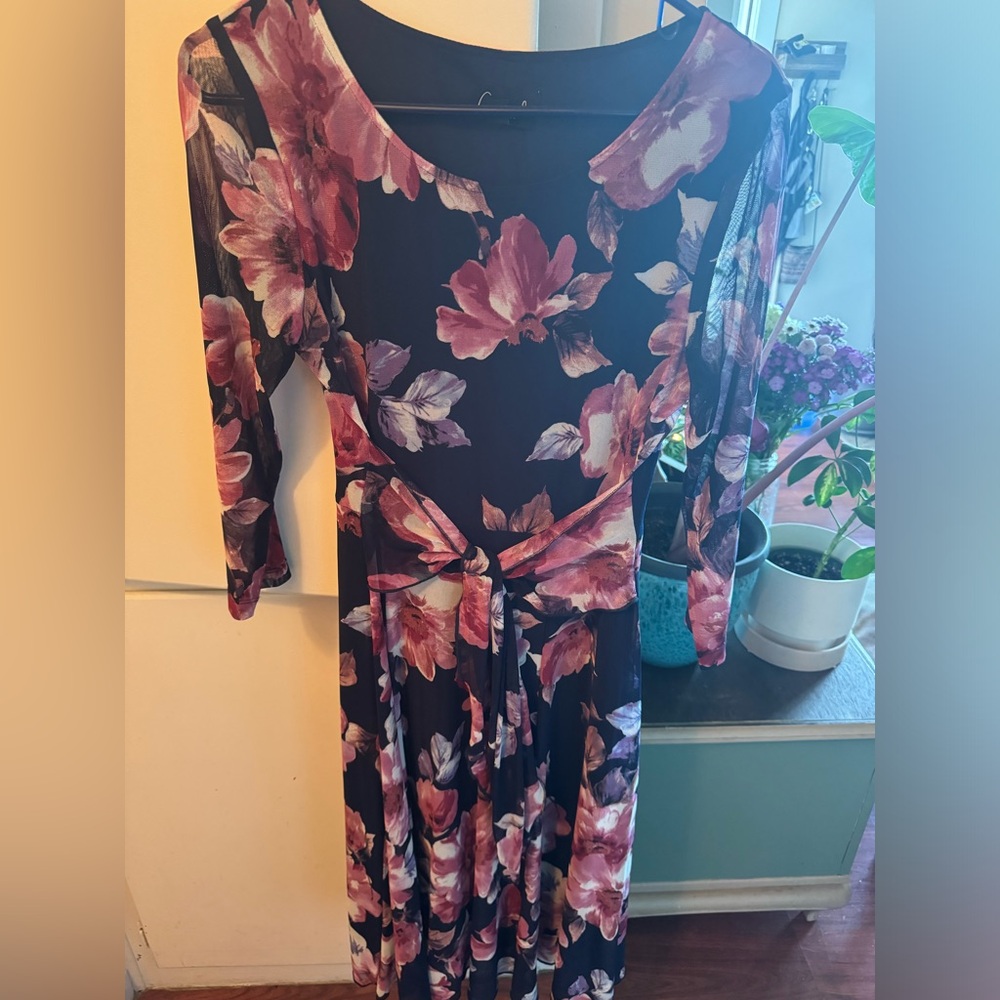 Pink Long Sleeve Bell Sundress for Wedding Guest